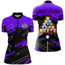 Load image into Gallery viewer, Personalized Purple 8 Ball Pool Jerseys Billiard Shirts For Women Custom 8 Ball Billiard Team Shirts TDM1963