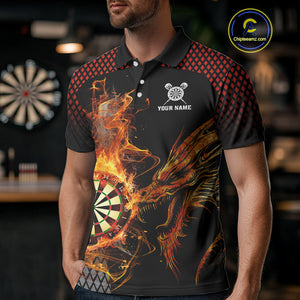 Personalized Dartboard Flame Smoke Custom Dragon Darts Shirt For Men, Darts Team Jersey |Orange TDM4311