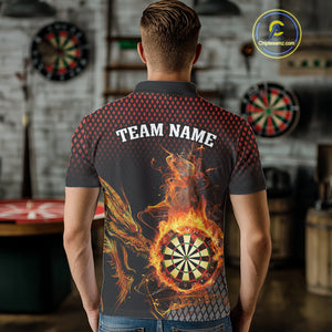 Personalized Dartboard Flame Smoke Custom Dragon Darts Shirt For Men, Darts Team Jersey |Orange TDM4311