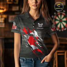 Load image into Gallery viewer, Personalized Grey Grunge Canada Flag Darts Shirts For Women Custom Patriotic Darts Team Jerseys TDM2170