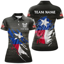 Load image into Gallery viewer, Personalized Grey Grunge Texas Flag Darts Shirts For Women Custom Patriotic Darts Team Jerseys TDM2171