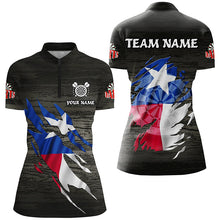 Load image into Gallery viewer, Personalized Grey Grunge Texas Flag Darts Shirts For Women Custom Patriotic Darts Team Jerseys TDM2171