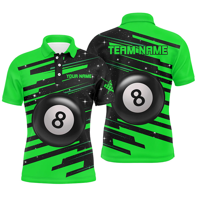 Green 8 Ball Pool Billiard Jerseys Polo Shirts For Men Custom Team League Billiard Shirts TDM0700