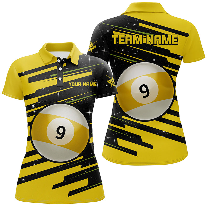 Personalized 9 Ball Pool Billiard Polo Shirts For Women Custom Team Name Billiard Jerseys TDM0701
