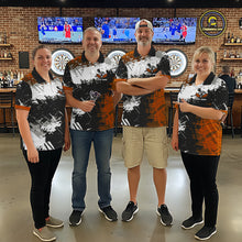 Load image into Gallery viewer, Custom Orange Grunge Dart Shirt With Pocket Option For Men, Dart Team Jersey TDM5889