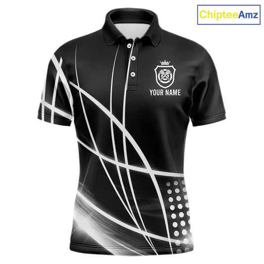 Black And White Darts Jersey For Men Custom Light Streak Darts Team Shirt Polo & Quarter Zip TDM6028