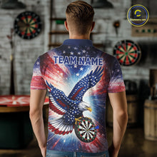 Load image into Gallery viewer, Personalized American Flag Eagle Darts Shirt For Men, Patriotic Darts Team Jersey Polo &amp; 1/4 Zip TDM6283