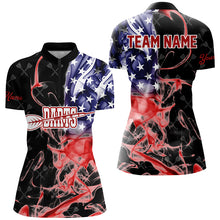 Load image into Gallery viewer, Customized Black Darts Pattern American Flag Smoke Women Darts Shirts Custom Patriotic Darts Jersey TDM1588
