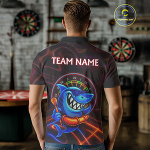 Personalized Neon Funny Shark Darts Shirt For Men Custom Darts Team Jersey Outfit, Darts Gifts TDM4319