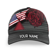 Load image into Gallery viewer, Personalized Billiard Tribal Pattern American Flag Caps, Custom Top Hat Billiard For Patriotic Player TDM0702
