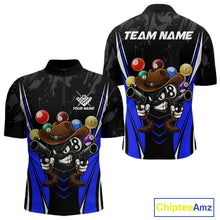 Load image into Gallery viewer, Black And Blue Funny 8 Ball Billiard Shirt For Men Custom Pool Team Shirts, Billiard Jersey Outfit TDM5407