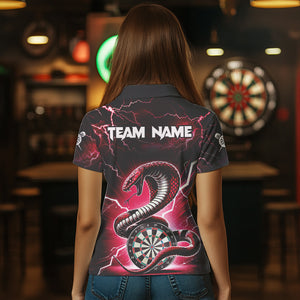 Red Thunder Lightning Custom Cobra Snake Women Dart Shirts Best Dart Jerseys Dart Team Shirts TDM3394