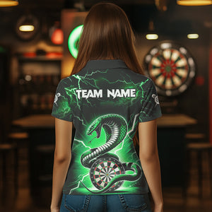 Green Thunder Lightning Custom Cobra Snake Women Dart Shirts Best Dart Jerseys Dart Team Shirts TDM3395