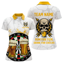 Load image into Gallery viewer, Funny Darts And Beer Aim For Fun Drink For Cheer Custom Women Dart Shirt, Drinking Darts Jersey|White TDM3398