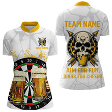 Load image into Gallery viewer, Funny Darts And Beer Aim For Fun Drink For Cheer Custom Women Dart Shirt, Drinking Darts Jersey|White TDM3398