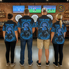 Load image into Gallery viewer, Personalized Blue Grim Reaper Lightning Darts Shirt For Women, Darts Team Jersey Polo &amp; 1/4 Zip TDM5897