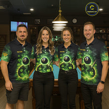 Load image into Gallery viewer, Personalized St Patrick Day Smoke 8 Ball Billiard Shirt For Women, Luckiest Shamrock Pool Jersey TDM5899