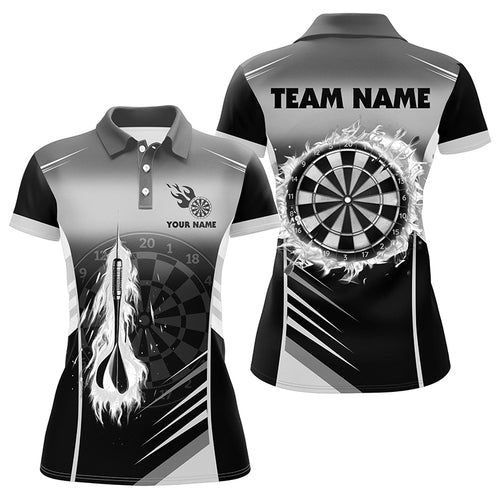 Personalized Darts Fire Arrow Women Dart Polo Shirts Custom Flame Dart Shirt Darts Jersey | White TDM1408