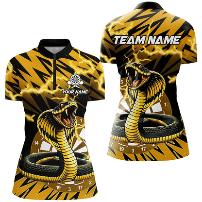 Personalized Yellow Black Snakes 3D Printed Darts Shirts For Women, Thunder Lightning Darts Jerseys TDM2185