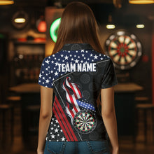 Load image into Gallery viewer, Personalized American Flag Dartboard Waving Women Darts Shirts Custom Patriotic Darts Team Jerseys TDM3403