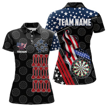 Load image into Gallery viewer, Personalized American Flag Dartboard Waving Women Darts Shirts Custom Patriotic Darts Team Jerseys TDM3403