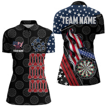 Load image into Gallery viewer, Personalized American Flag Dartboard Waving Women Darts Shirts Custom Patriotic Darts Team Jerseys TDM3403