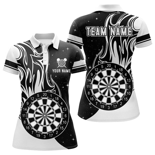 Personalized White Darts Fire Polo Shirts Best Custom Darts Shirts For Women Darts Team Jerseys TDM1420