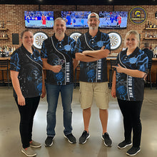 Load image into Gallery viewer, Custom Blue Darts Lightning Grim Reaper Polo &amp; 1/4 Zip, Darts Shirt For Women, Darts Team Jersey TDM6308