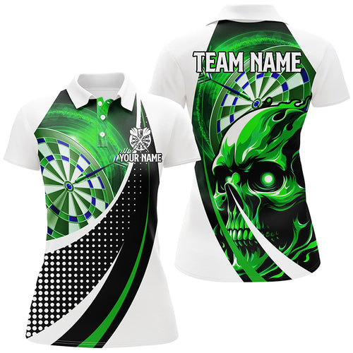 Personalized Green Dartboard 3D Printed Skull Darts Shirts For Women Custom Team League Darts Jerseys TDM1988