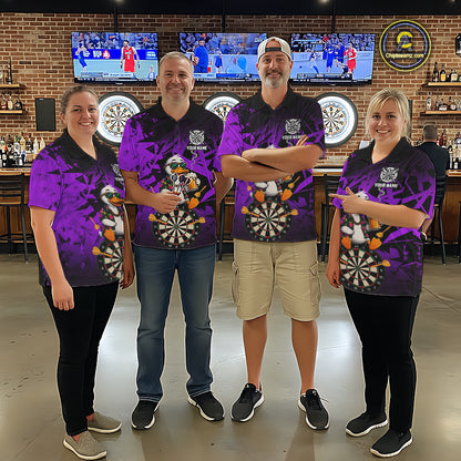 Personalized Purple Funny Duck Beer Darts Shirts For Men Custom Darts Team Jersey, Darts Gift TDM7196