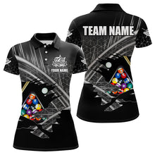 Load image into Gallery viewer, Personalized Billiard Shirts For Women Custom Billiard Pool Ball Jerseys, Billiard Team Shirt |Black TDM3196