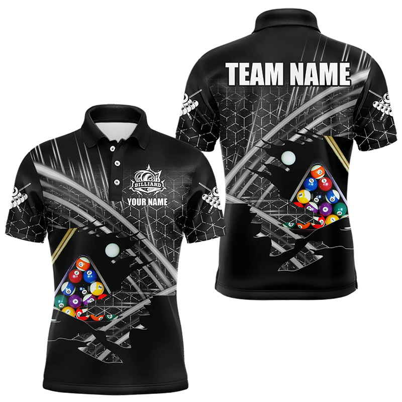 Personalized Billiard Shirts For Men Custom Billiard Pool Ball Jerseys, Billiard Team Shirt |Black TDM3196