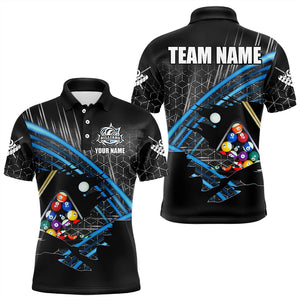 Personalized Billiard Shirts For Men Custom Billiard Pool Ball Jerseys, Billiard Team Shirt | Blue TDM3197