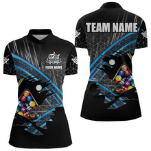 Load image into Gallery viewer, Personalized Billiard Shirts For Women Custom Billiard Pool Ball Jerseys, Billiard Team Shirt | Blue TDM3197