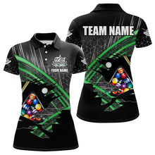 Load image into Gallery viewer, Personalized Billiard Shirts For Women Custom Billiard Pool Ball Jerseys, Billiard Team Shirt | Green TDM3198