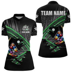 Personalized Billiard Shirts For Women Custom Billiard Pool Ball Jerseys, Billiard Team Shirt | Green TDM3198