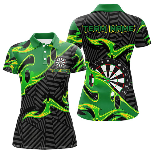 Black Green Personalized Women Darts Polo Shirts Custom Darts Shirts For Women Darts Team Jerseys TDM1427