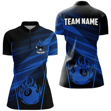 Load image into Gallery viewer, Personalized Blue Jerseys 8 Ball Billiard Shirts For Women Custom Billiard 8 Ball Pool Team Shirts TDM2000