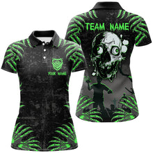 Load image into Gallery viewer, Funny Skull Claw Pattern Custom Women Billiard Shirts, Grunge Green Black Cool Billiard Jerseys TDM3203