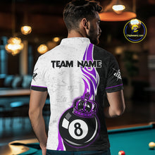 Load image into Gallery viewer, 8 Ball Pool Crown Billiard Shirt For Men Custom Pool Jersey Billiard Team Shirt |Purple TDM4181