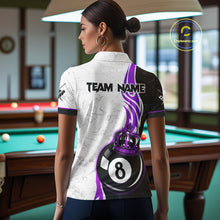 Load image into Gallery viewer, 8 Ball Pool Crown Billiard Shirt For Women Custom Pool Jersey Billiard Team Shirt |Purple TDM4181