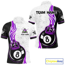 Load image into Gallery viewer, 8 Ball Pool Crown Billiard Shirt For Men Custom Pool Jersey Billiard Team Shirt |Purple TDM4181