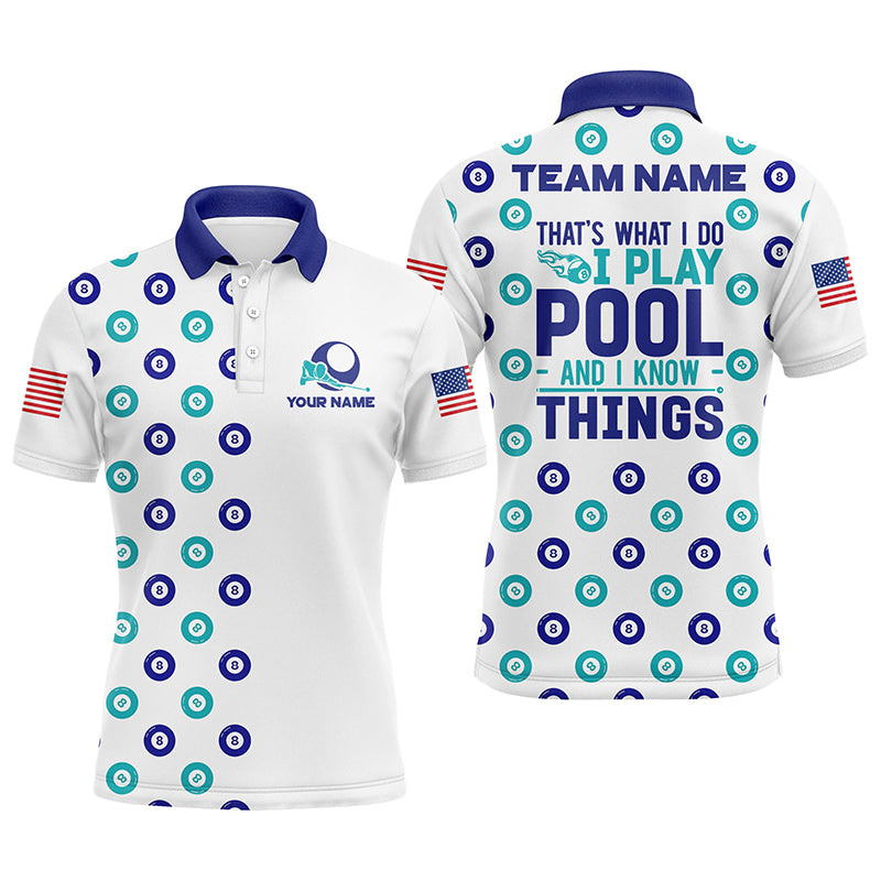 Personalized Billiard Balls 8 Pattern Polo Shirts For Men, Custom Billiards Team Shirts TDM0097