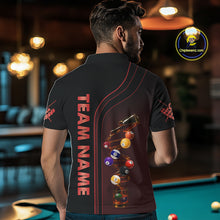 Load image into Gallery viewer, Funny DNA Wine Billiard Shirt For Men Custom Pool Team Shirts, Billiard Jersey Polo &amp; 1/4 Zip|Red TDM5194
