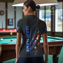 Load image into Gallery viewer, Funny DNA Wine Billiard Shirt For Women Custom Pool Team Shirts, Billiard Jersey Polo &amp; 1/4 Zip|Blue TDM5195