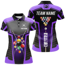 Load image into Gallery viewer, Personalized Purple Jerseys Billiard Balls Women Polo &amp; 1/4 Zip Shirts Custom 3D Pool League Shirts TDM1610