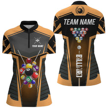 Load image into Gallery viewer, Personalized Orange Jerseys Billiard Balls Women Polo &amp; 1/4 Zip Shirts Custom 3D Pool League Shirts TDM1612