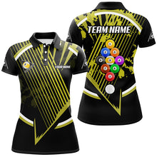 Load image into Gallery viewer, Personalized Billiard Ball 9 Tournament Sport Shirts For Women Custom Yellow 9 Ball Pool Team Jerseys TDM1814