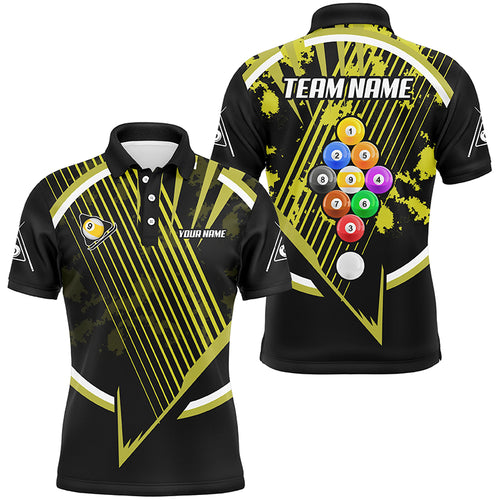 Personalized Billiard Ball 9 Tournament Sport Shirts For Men Custom Yellow 9 Ball Pool Team Jerseys TDM1814