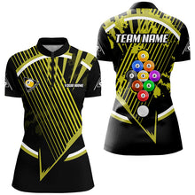 Load image into Gallery viewer, Personalized Billiard Ball 9 Tournament Sport Shirts For Women Custom Yellow 9 Ball Pool Team Jerseys TDM1814